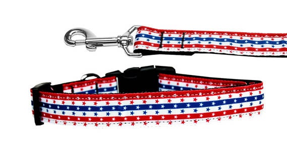 Nylon Dog Collar or Leash Stars & Stripes | Etsy