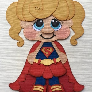 My little hero girl paper piecing die cut scrapbook embellishment