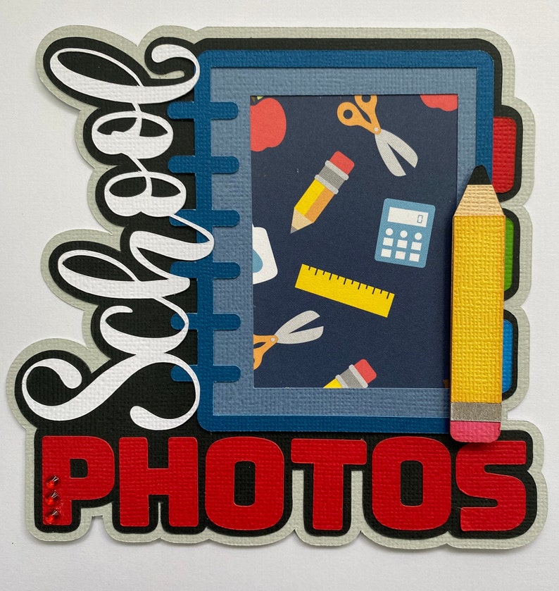School Photos Paper Piecing Die Cut Scrapbook Embellishment Title - Etsy