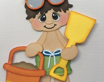 Beach boy paper piecing scrapbook embellishment