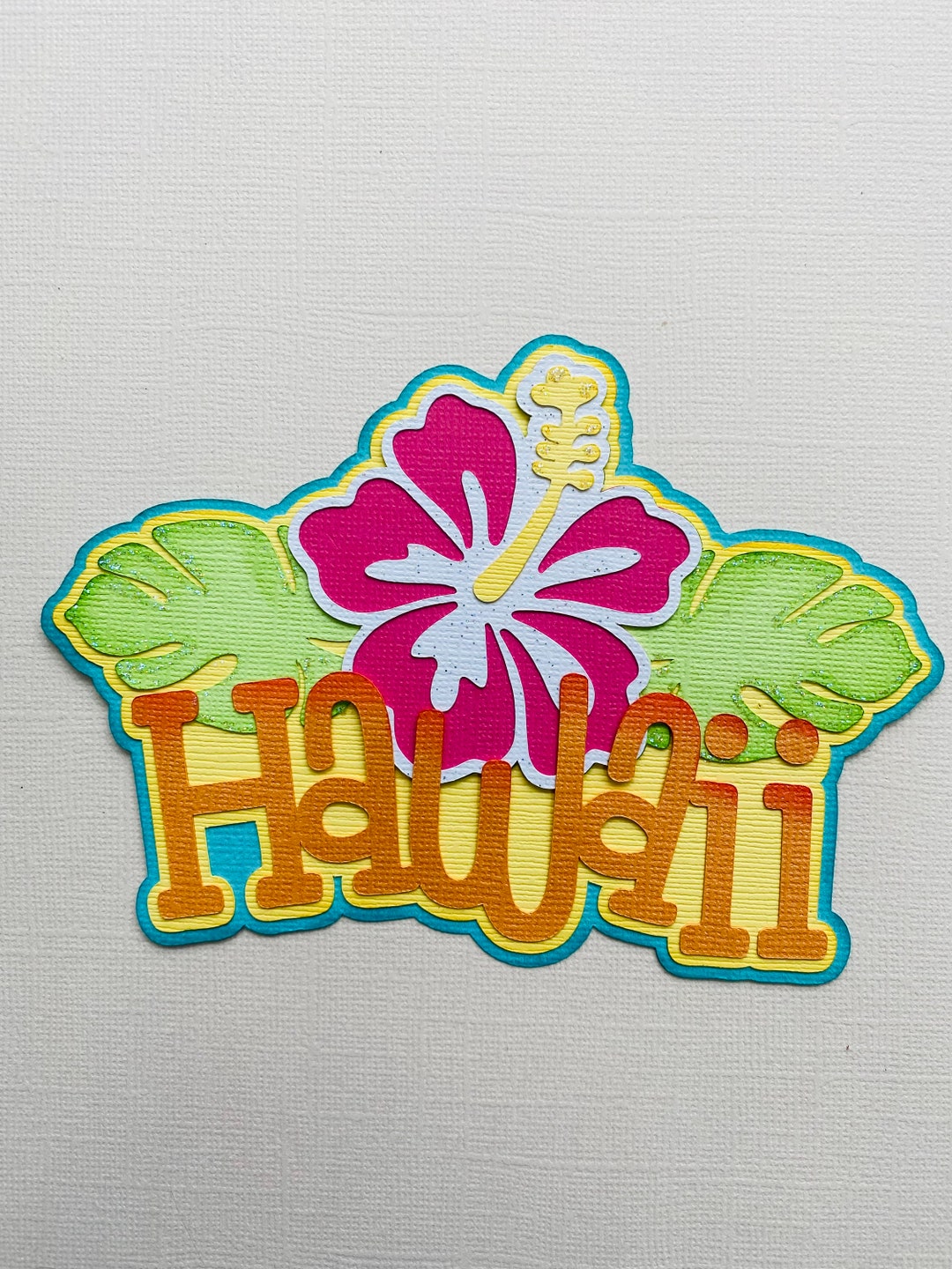 Hawaii Paper Piecing Die Cut Scrapbook Embellishment Title Etsy