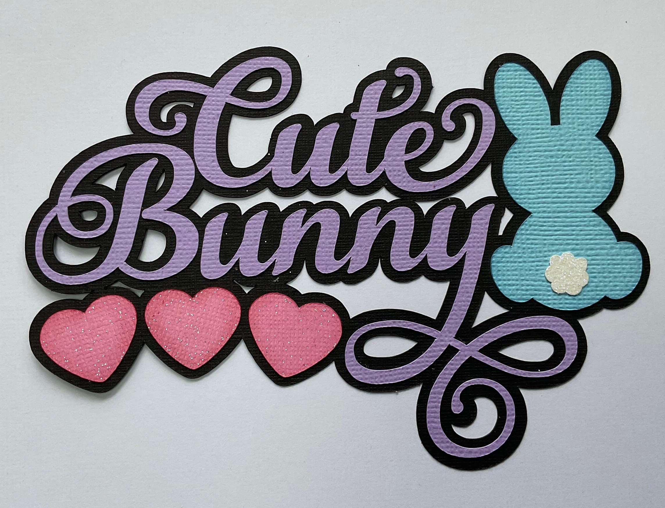 Cute Bunny Paper Piecing Die Cut Scrapbook Embellishment Title - Etsy