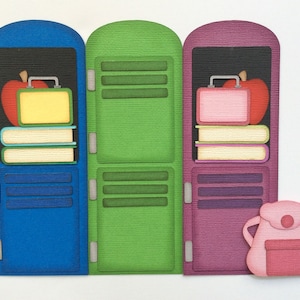 School lockers paper piecing die cut scrapbook embellishment