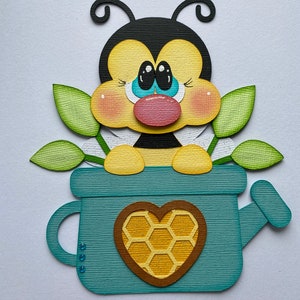 Garden Bee paper piecing die cut scrapbook embellishment