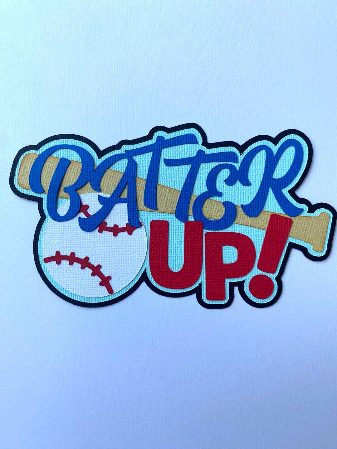 Batter up Baseball Paper Piecing Die-cut Scrapbook Embellishment - Etsy