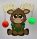 Moose with Christmas ornaments and wreath paper piecing die cut scrapbook embellishment 