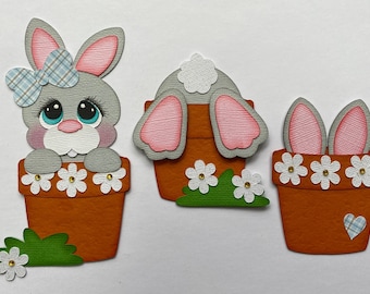 Garden Bunny Paper Piecing Die Cut Scrapbook Embellishment - Etsy