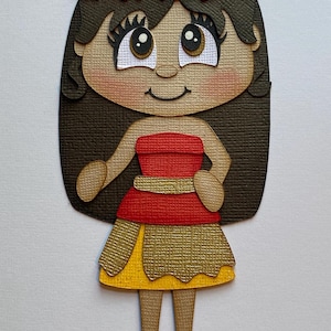 Mona princess paper piecing scrapbook die cut embellishment