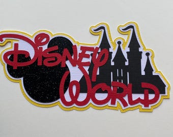 Disney World paper piecing die cut scrapbook embellishment title