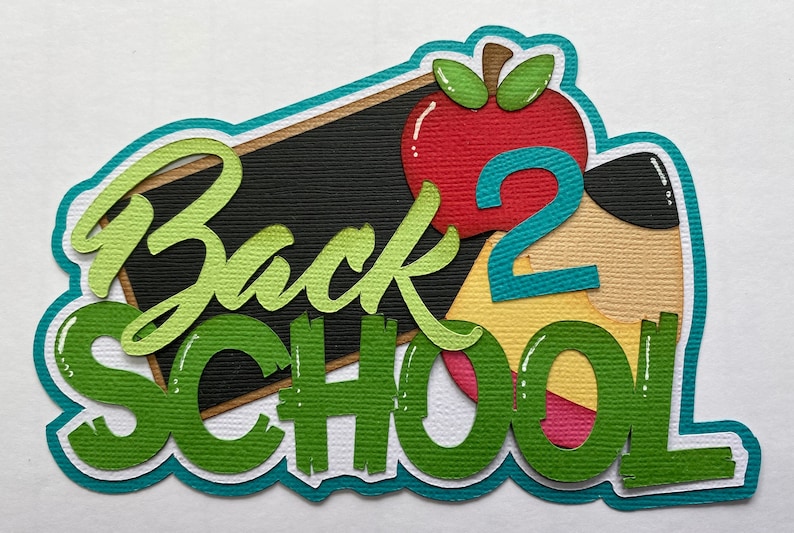 Back to School Paper Piecing Die Cut Scrapbook Embellishment Title - Etsy