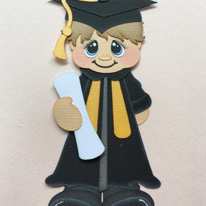 Grad Boy paper piecing die cut scrapbook embellishment