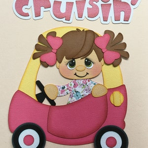 Girl Cruisin&#39; paper piecing die cut scrapbook embellishment set