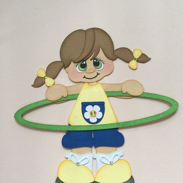 Hula Hoop Girl paper piecing scrapbook embellishment