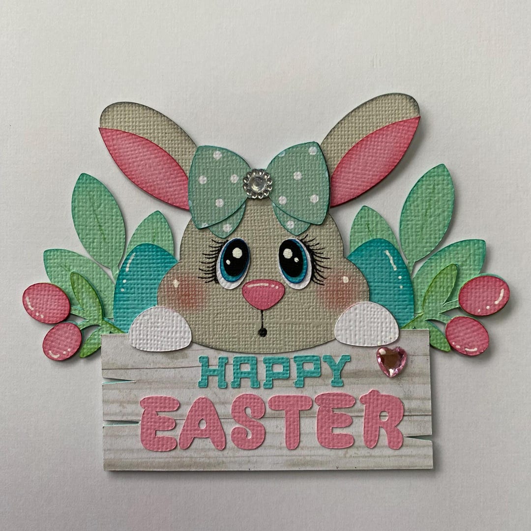 Bunny in Easter Crate Paper Piecing Die Cut Scrapbook Embellishment - Etsy
