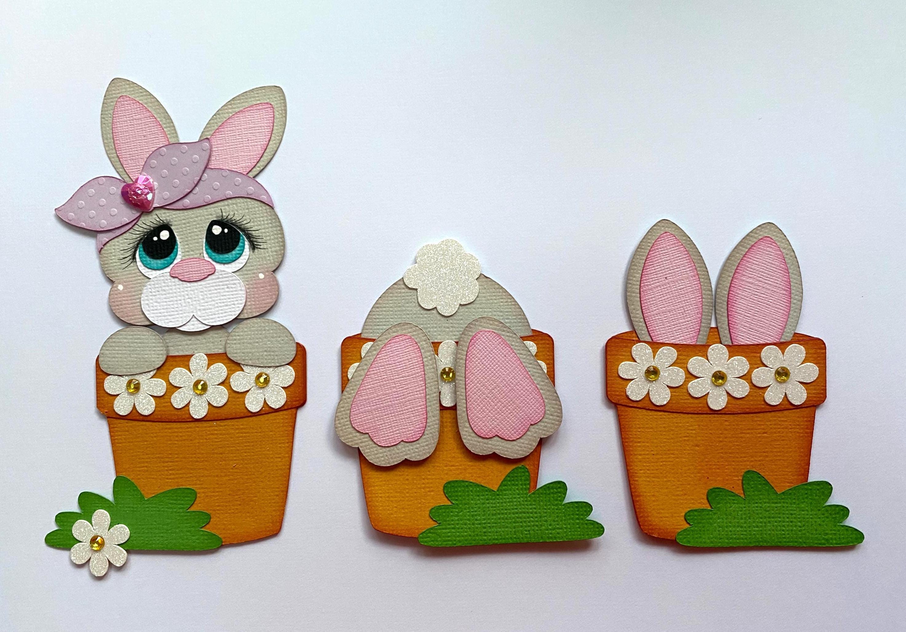 Bunny Trio Paper Piecing Die Cut Scrapbook Embellishments - Etsy