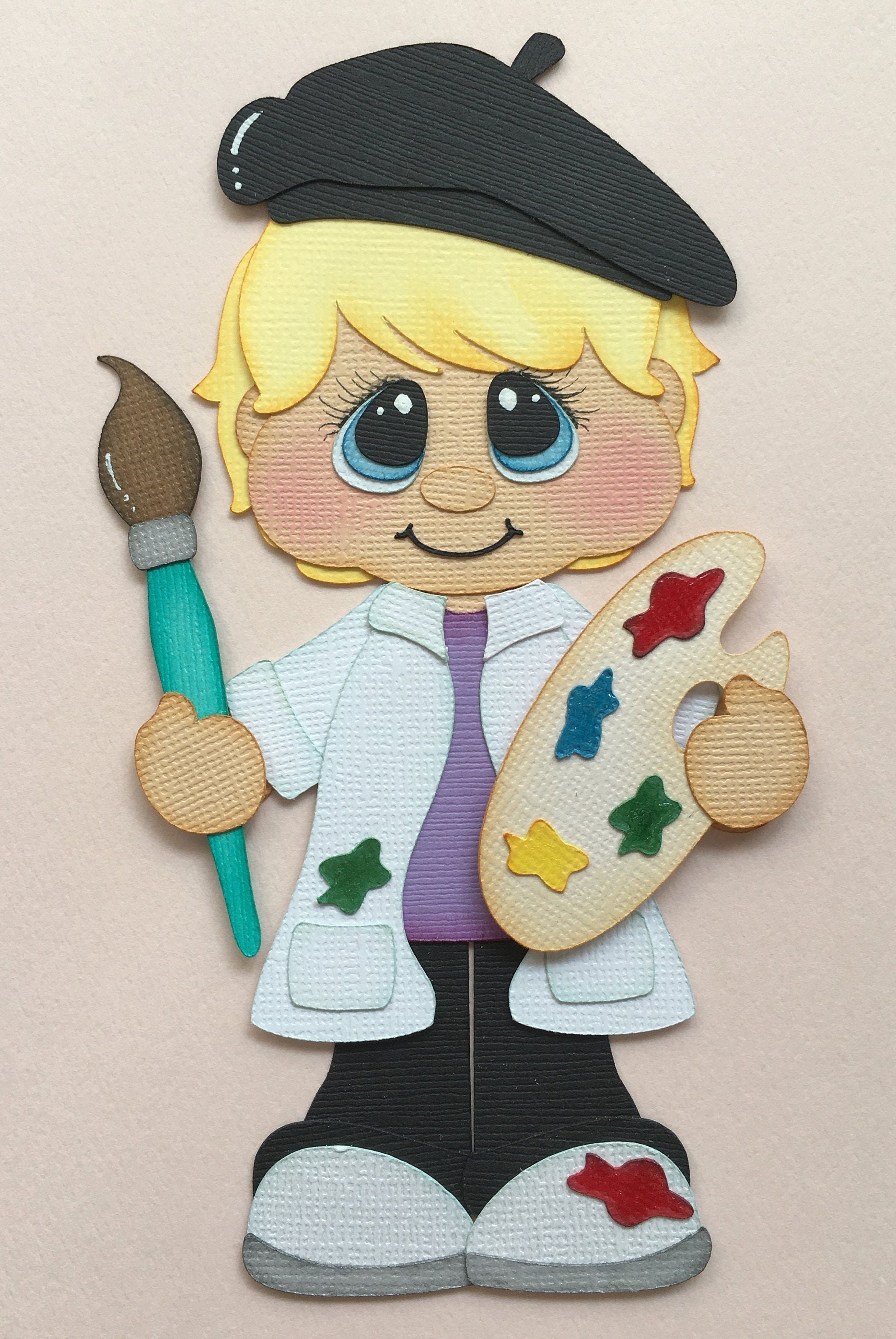 Artist Girl Paper Piecing Die Cut Scrapbook Embellishment - Etsy