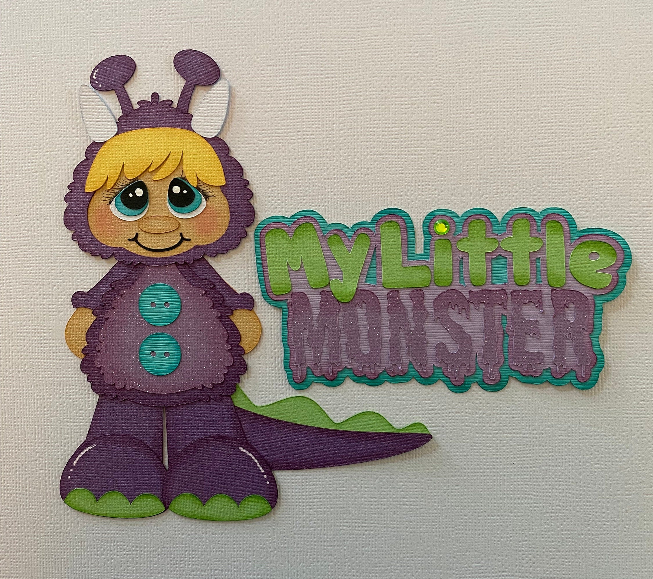 My Little Monster Paper Piecing Die Cut Scrapbook Embellishment Set - Etsy