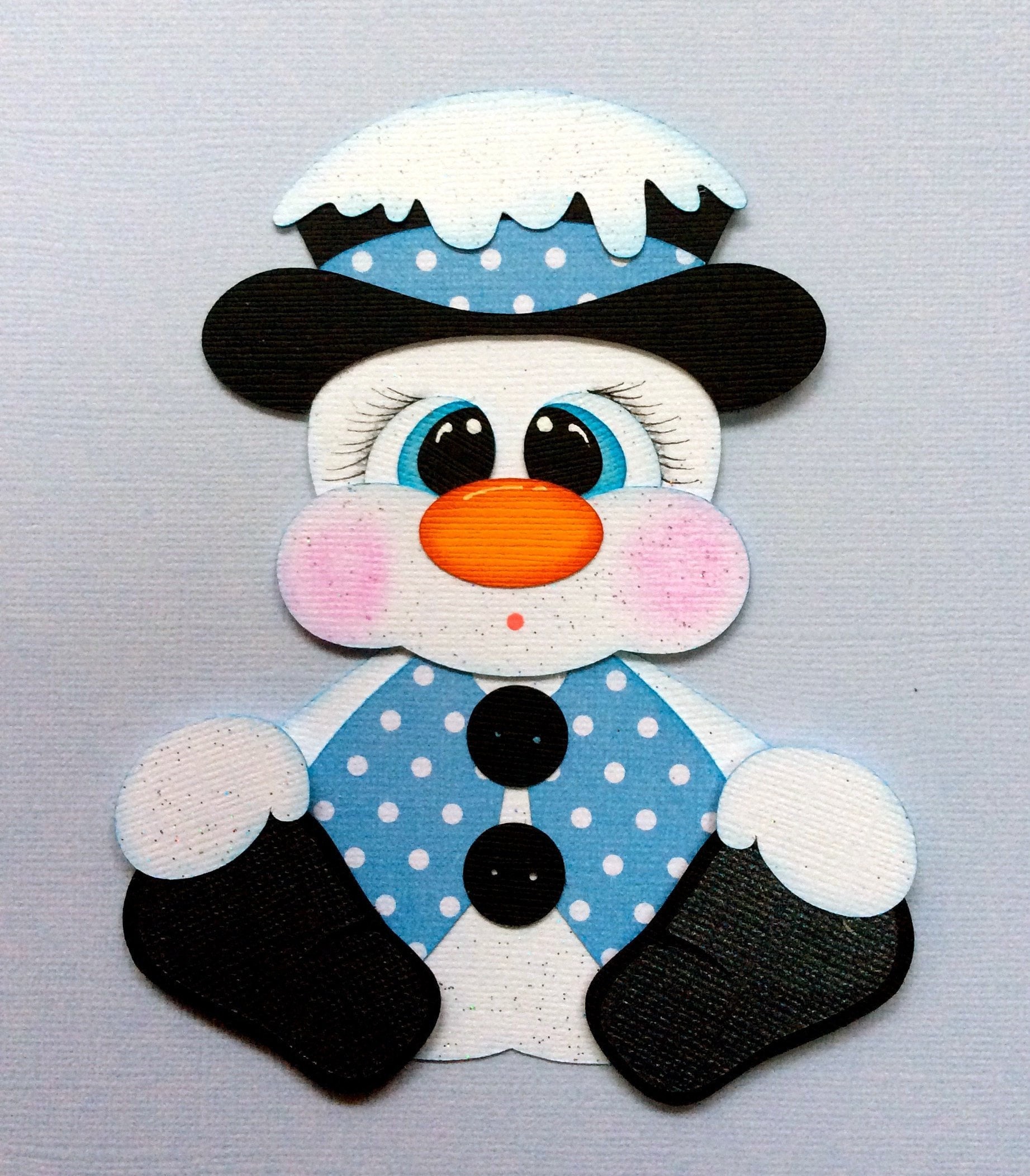 Chubby Sitting Snowman Paper Piecing Die Cut Scrapbook Embellishment - Etsy