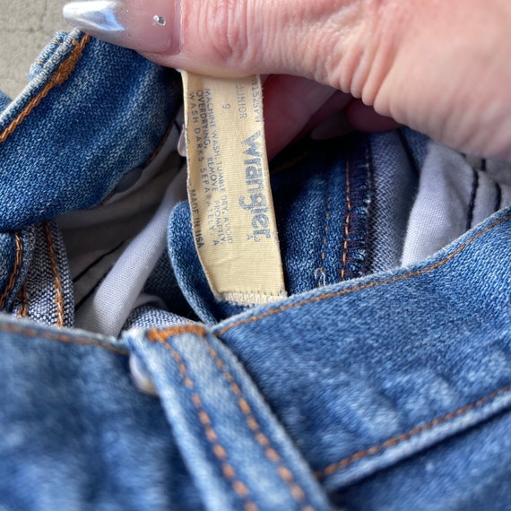 vintage 80s wrangler medium wash distressed jeans… - image 9