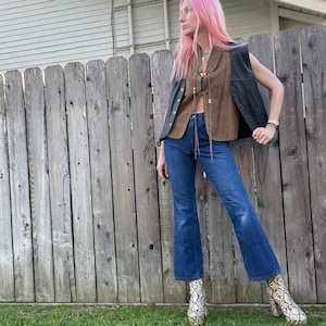 vintage 70s wrangler high waist mid rise jeans denim bells bell bottoms flares hippie bohemian western xsmall 24 25