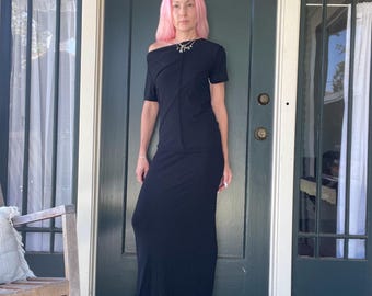 Vintage 90s Comme Des Garcons Tricot Crushed Velvet Devore Dress