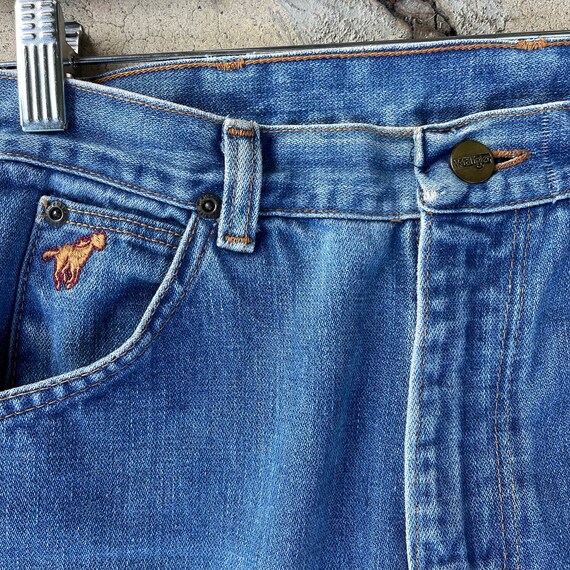 vintage 80s wrangler medium wash distressed jeans… - image 7