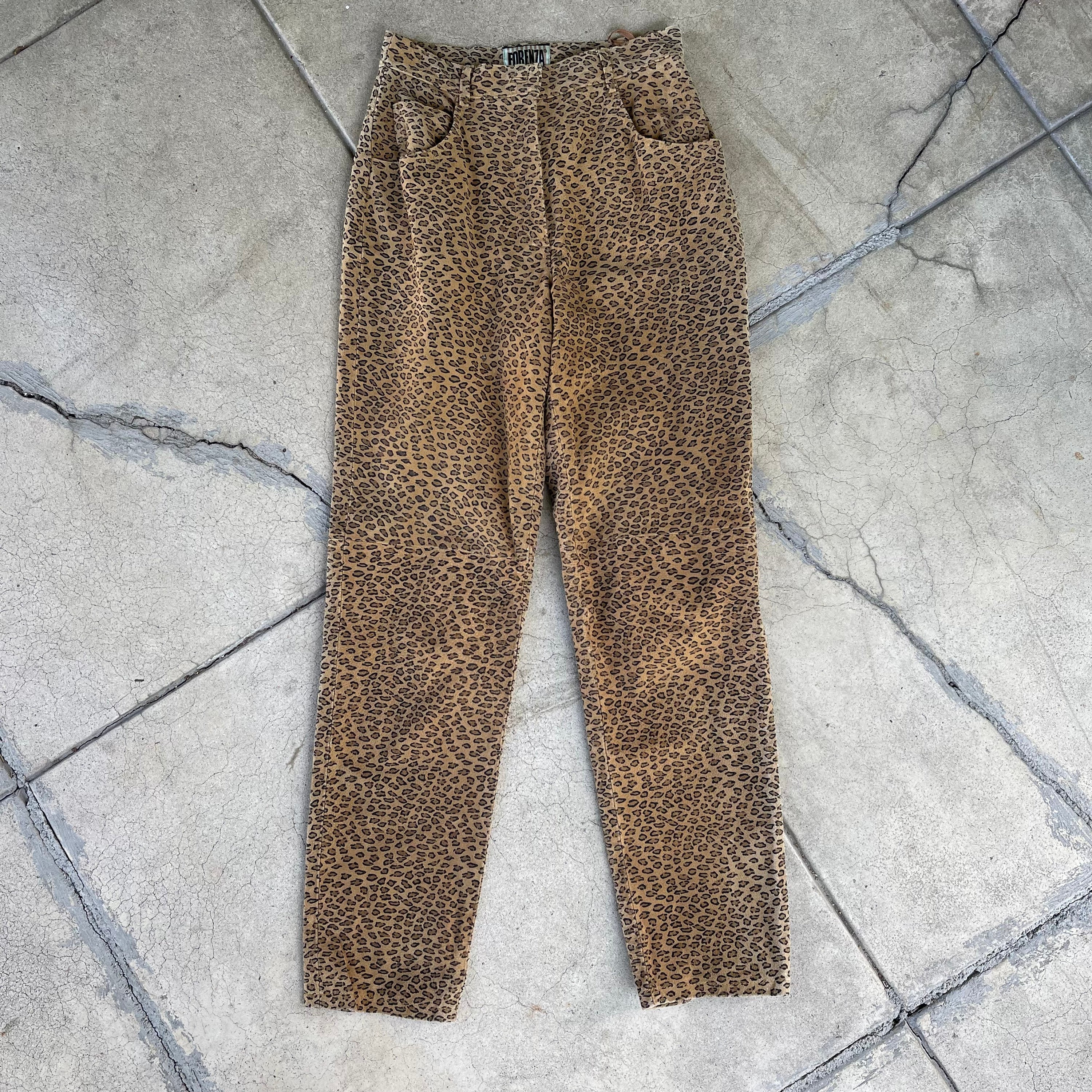 Vintage 90s Forenza Brown Leopard Cheetah Animal Print