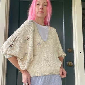 Cream Batwing Jumper Etsy