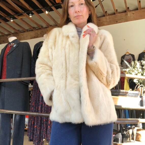 Vintage 60s Designer Fabiana Blonde, White Fur Coat Designs