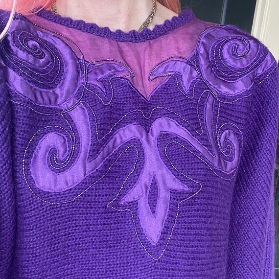Batwing 90s Jewel Tone - Vintage Pullover Large Jumper Purple 80s Etsy Size Israel Sweater