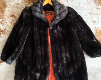 Vintage 80s 90s Brown Chocolate Faux 