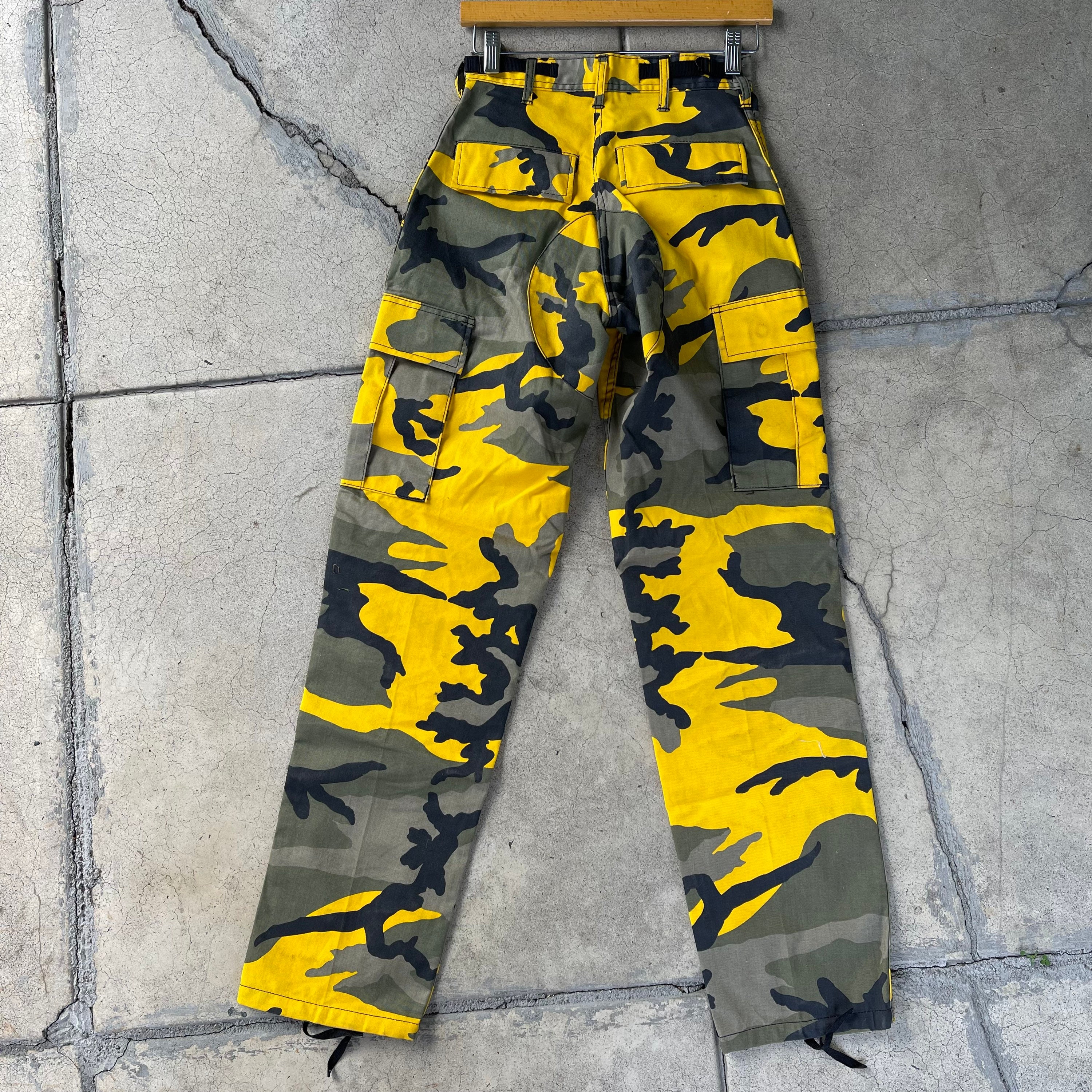 Vintage Y2k Army Camo Camouflage Pants High Waist Cargo Rave Streetwear  Yellow Khaki Size Xsmall 25 - Etsy Canada