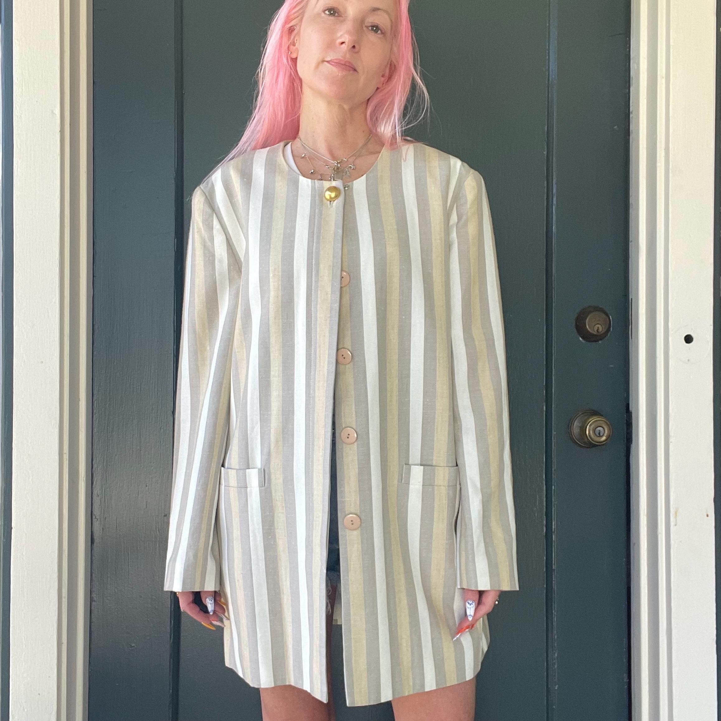 80s Linen Jacket - Etsy