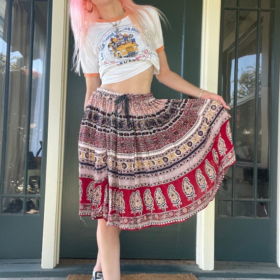 Maroon skirt 90s sale