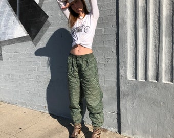 Vintage 90s 80s Quilted Army Flyer 