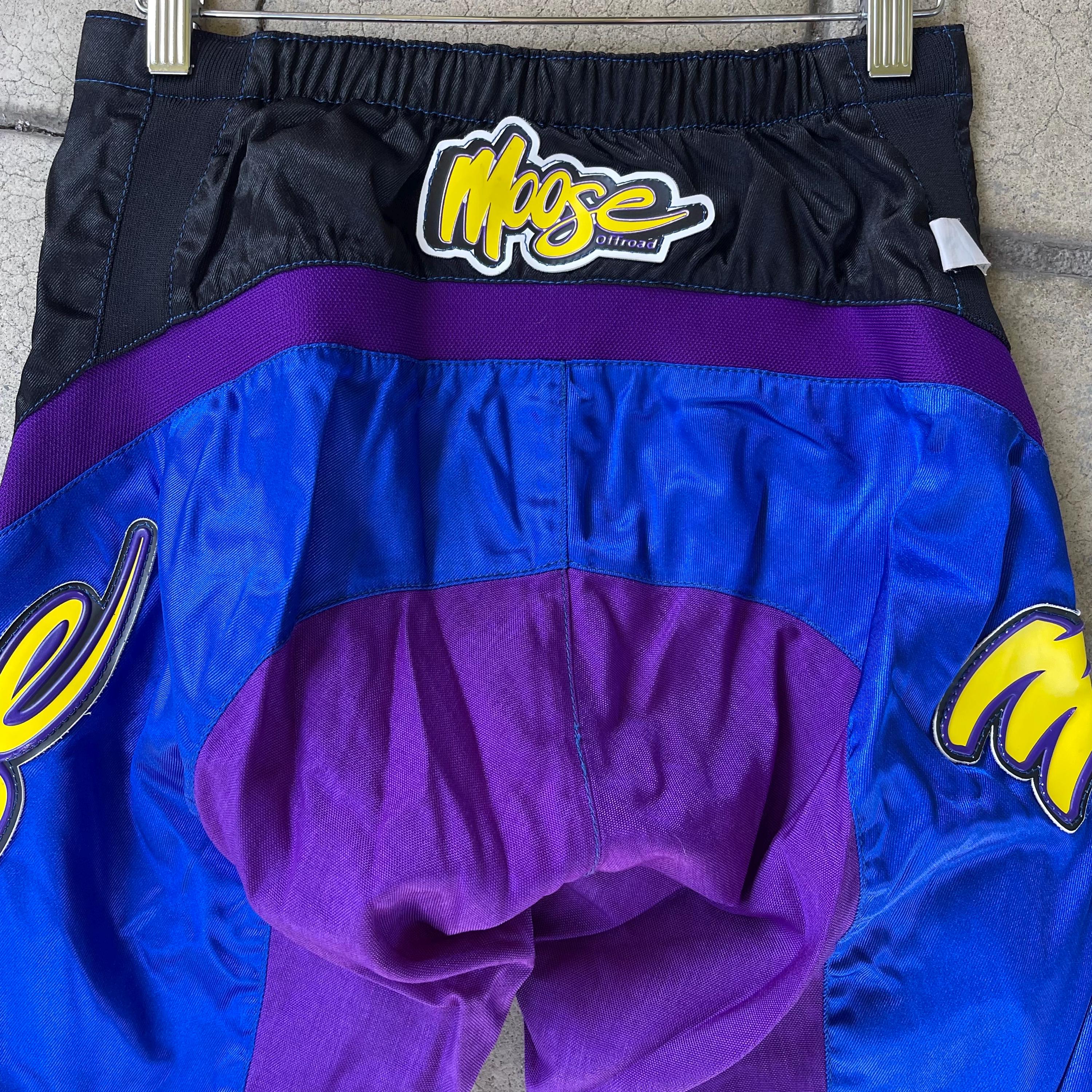 イクス IXS ライダース レーサーパンツ 紺 レザー ユーロ古着 ビンテージ Vintage 90s Riding Motocross Dirt Bike Racing Moose Brand Pants