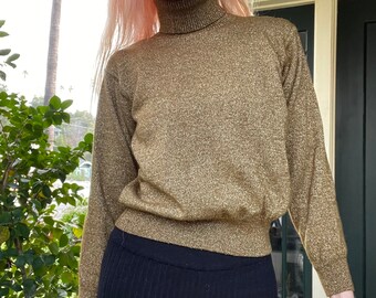 gold turtleneck top