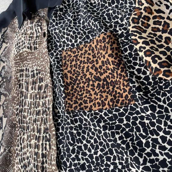 vintage 90s animal print silk blouse snakeskin ch… - image 5