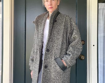 Vintage 90s Charles Klein Wool Mushroom Long Maxi Heavy