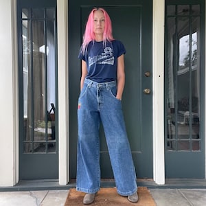 Vintage 90s Jnco Jeans Raver Rave Denim Wide Leg Medium Wash 179