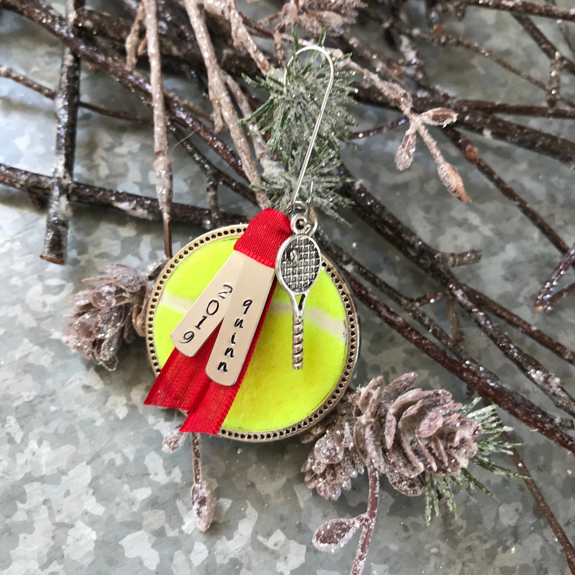 Tennis Ball Christmas Tree Ornament Tennis Racket Tennis Etsy