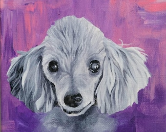 Anpassat akrylporträtt för husdjur – handmålat på duk | Personligt minnesmärke eller gåva för husdjur | Djurkonst