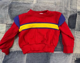 vintage 80s colorblock pullover sweatshirt punky style