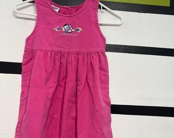Vestido casual vintage rosa con estampado floral OSH KOSH de los años 90