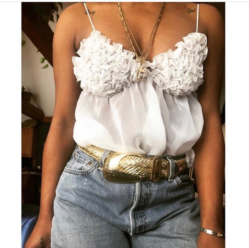 Vintage ruffle babydoll top