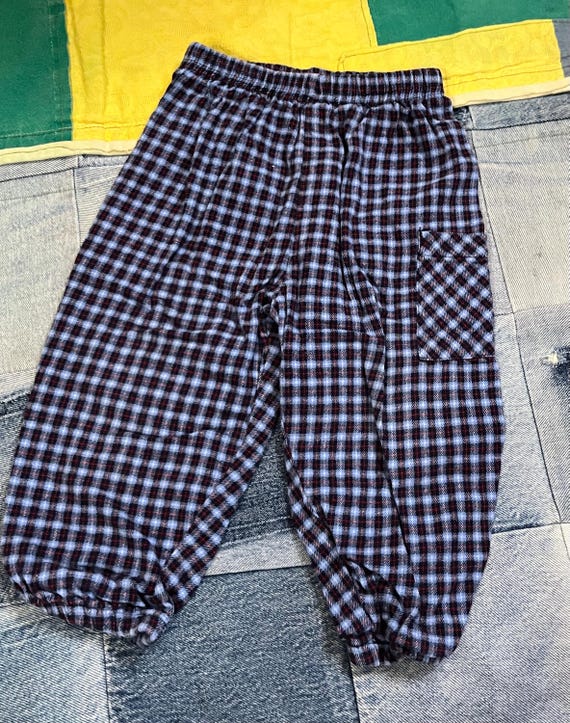 90s Okie Dokie infant toddler plaid baggy lounge pants