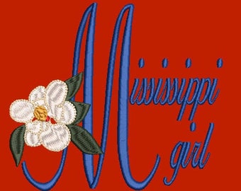 Mississippi machine embroidery design
