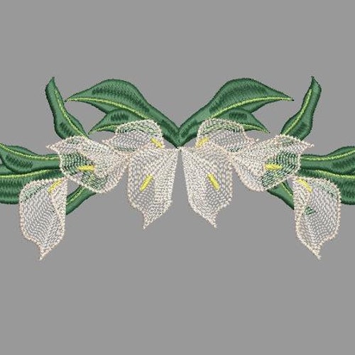 Lily Embroidery Machine Designs Flower Pes Instant Digital Etsy