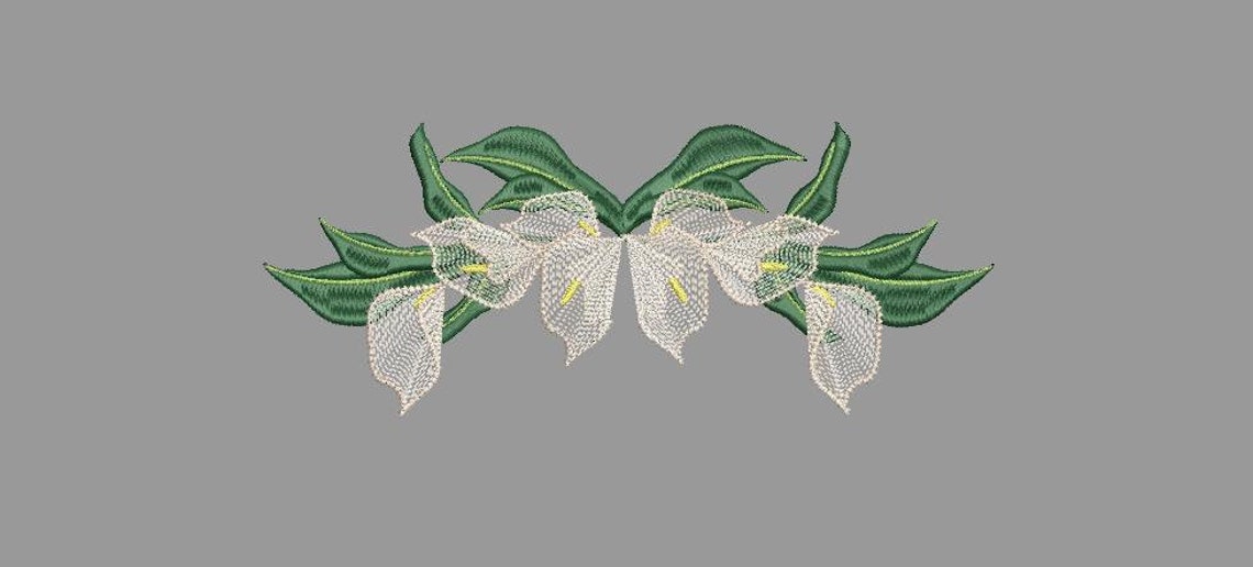 Lily Machine Embroidery Design Etsy