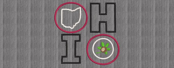 Ohio Applique Machine Embroidery Design | Etsy